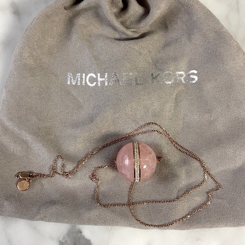 Micheal Kors Rose Quartz Pendant necklace